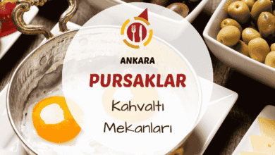 Pursaklar'da bahçeli bir mekanda hazırlanmış serpme kahvaltı sofrası