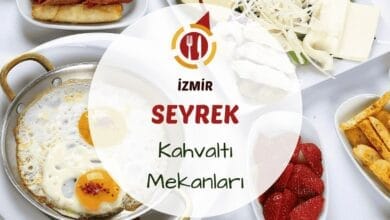 Seyrek bölgesinde ağaçlar altında kurulan serpme kahvaltı sofrası ve çay bardakları