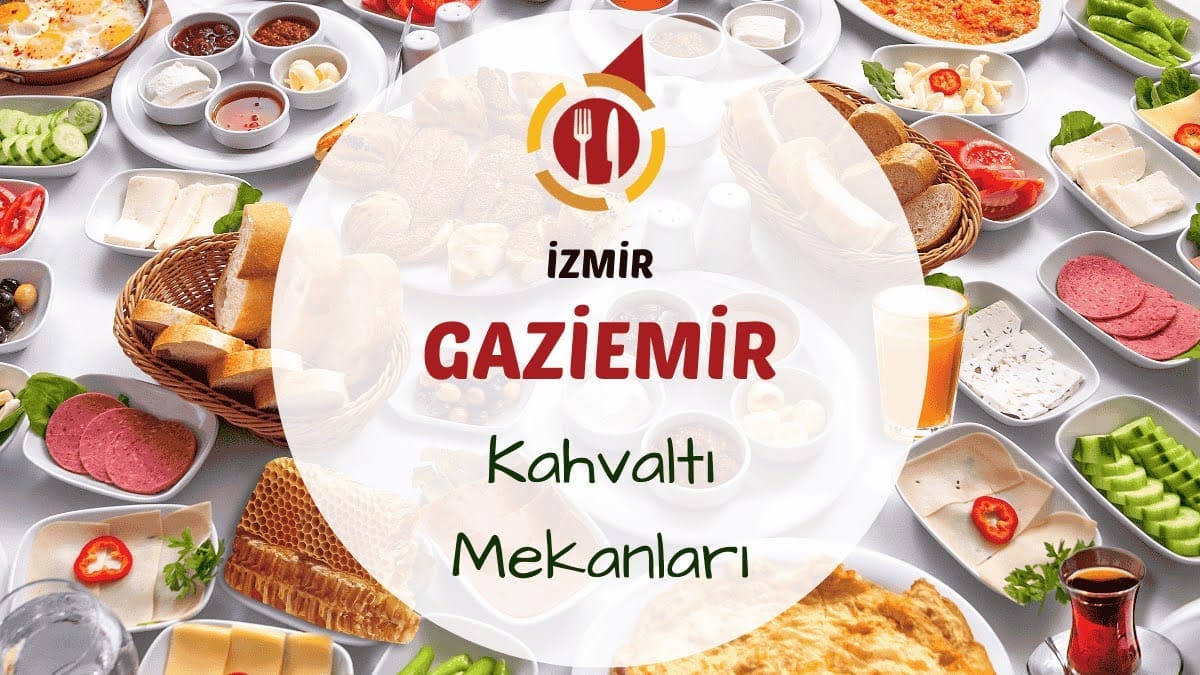 Gaziemir'de açık havada hazırlanmış serpme kahvaltı masası ve bahçe manzarası