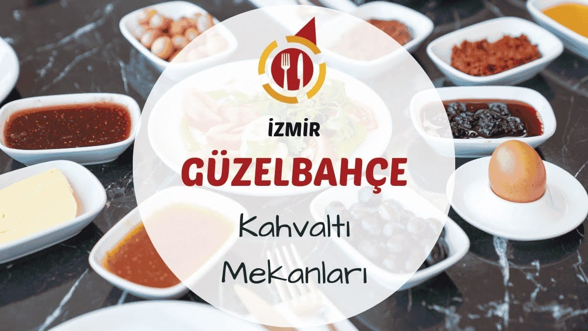 Güzelbahçe sahilinde deniz manzaralı bir masada serpme kahvaltı tabakları