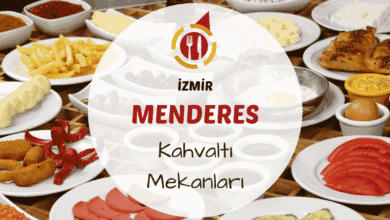 Menderes'te açık bahçede kurulan serpme kahvaltı sofrası ve semaverli çay servisi