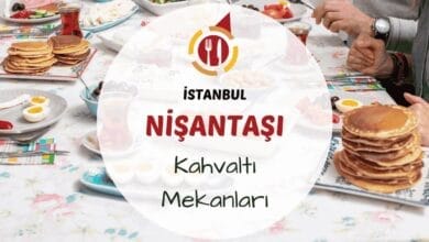 Nişantaşı sokaklarında serpme kahvaltı tabağı ve taze pişi görseli