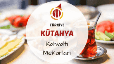 Kütahya kahvaltı sofrası çini tabaklar üzerinde serpme kahvaltı sunumu