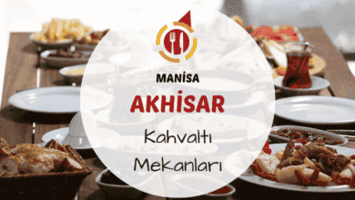 Akhisar serpme kahvaltı tabağı, zeytin peynir ve taze ekmeklerle dolu sofra