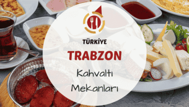 Trabzon'da serpme kahvaltı sofrası ve deniz manzaralı bir mekan görünümü