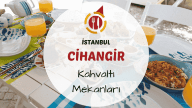 Cihangir sokaklarında serpme kahvaltı tabağı ve demlik çay servisi