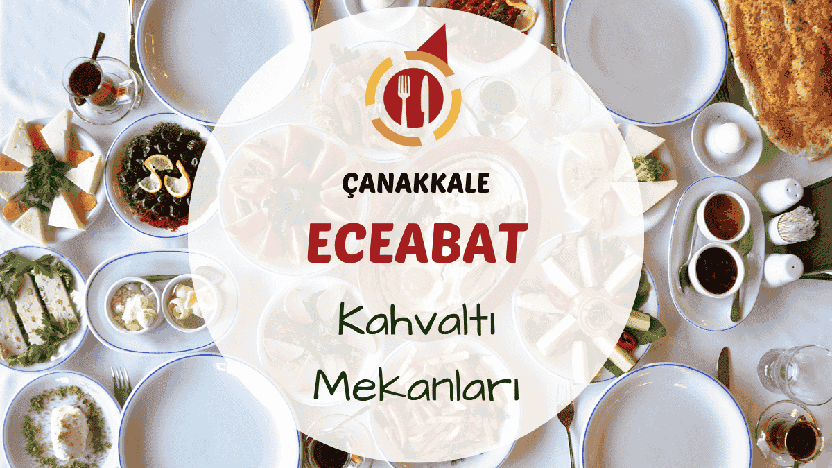 Eceabat sahilinde deniz manzaralı bir masada serpme kahvaltı tabağı