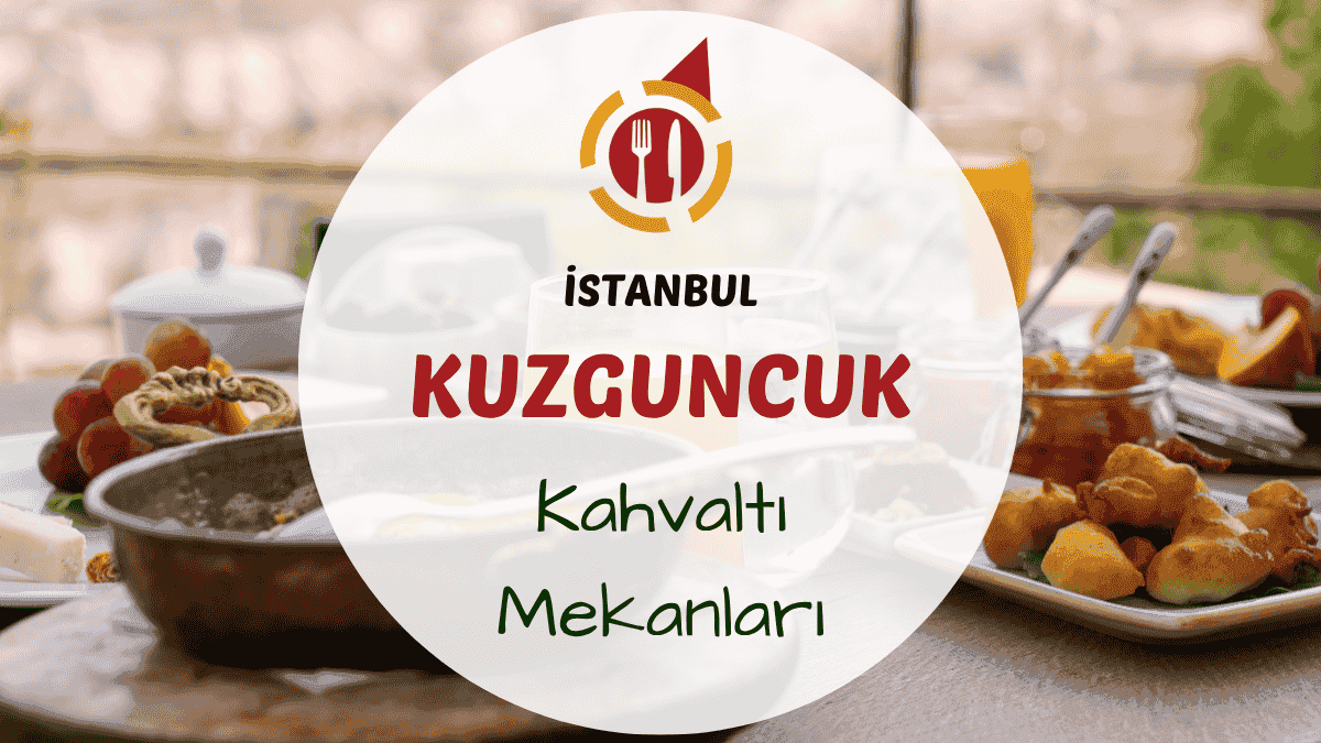 Kuzguncuk sokağında bahçeli bir kafede serpme kahvaltı masası görünümü
