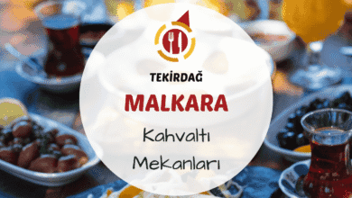Malkara'da çiftlik konseptinde serpme kahvaltı sofrasından bir görünüm