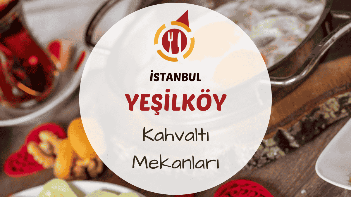 Yeşilköy sahil kenarında serpme kahvaltı tabağı ve çay bardakları