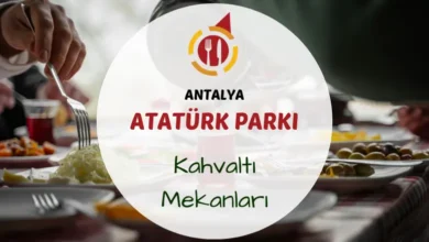 Atatürk Parkı falezler üzerinde serpme kahvaltı sofrasının deniz manzaralı görünümü