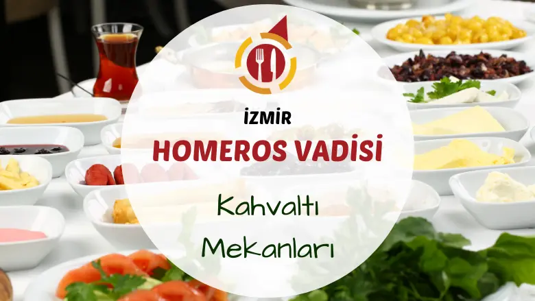 Homeros Vadisi'nde ağaçlar arasında kurulan serpme kahvaltı sofrası görünümü