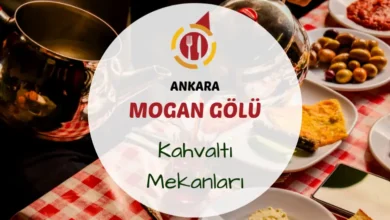 Mogan Gölü kıyısında serpme kahvaltı tabağı ve göl manzarası